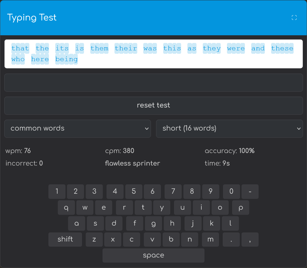 Typing Test Preview – Fingers at the Ready | CATENCODE
