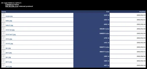 BK Pictures listing circa 2002