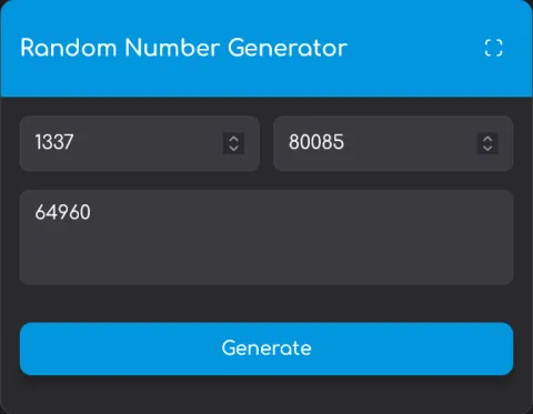 Random Number Generator Tool