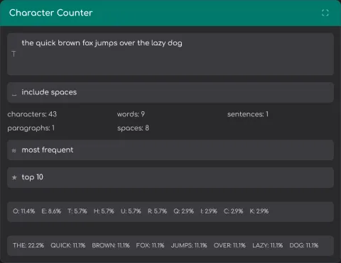 Character Counter Update