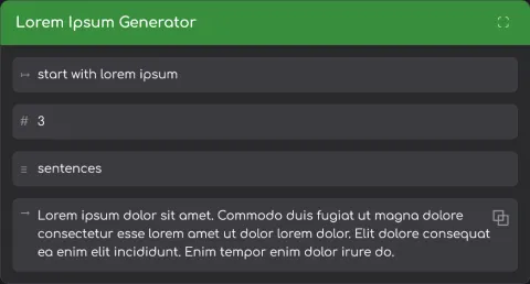 Lorem Ipsum Generator