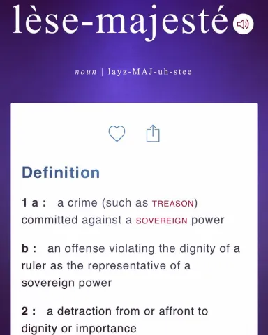 Webster Definition Lese Majeste