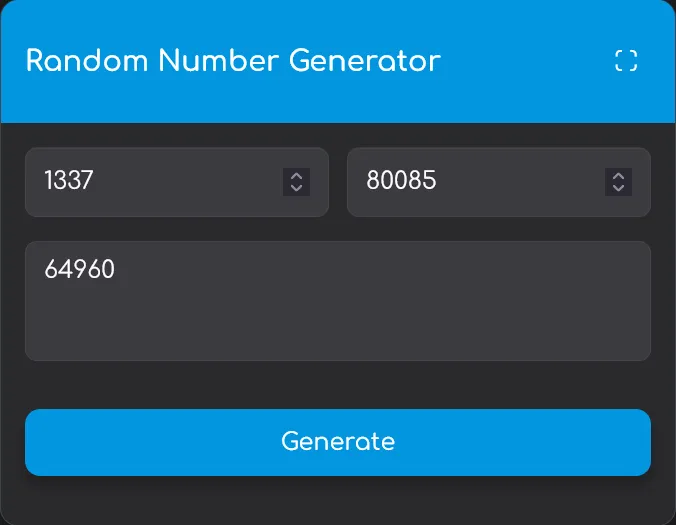 Random Number Generator Tool