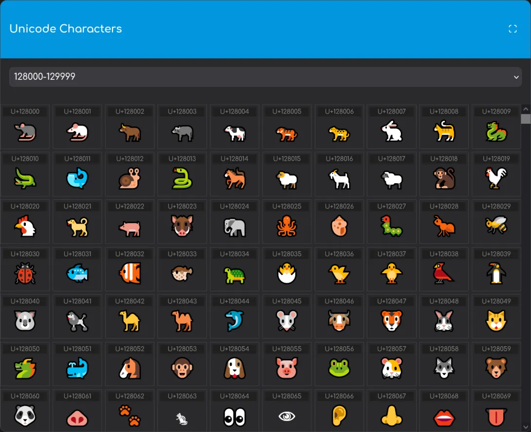 Unicode Characters Tool