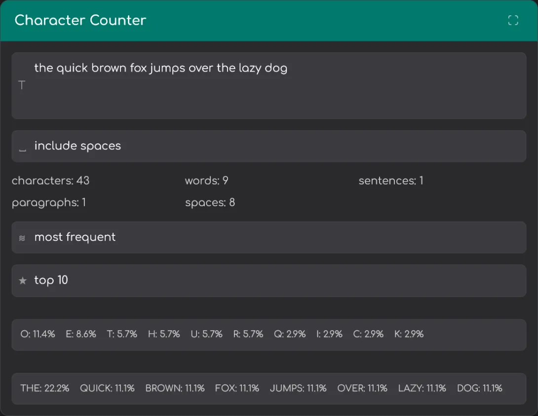 Character Counter Update