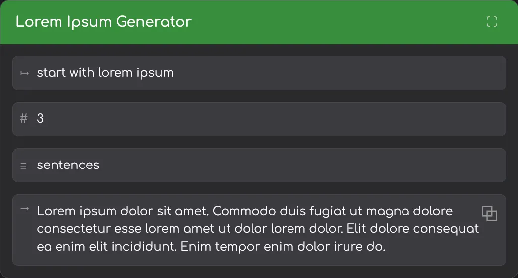 Lorem Ipsum Generator
