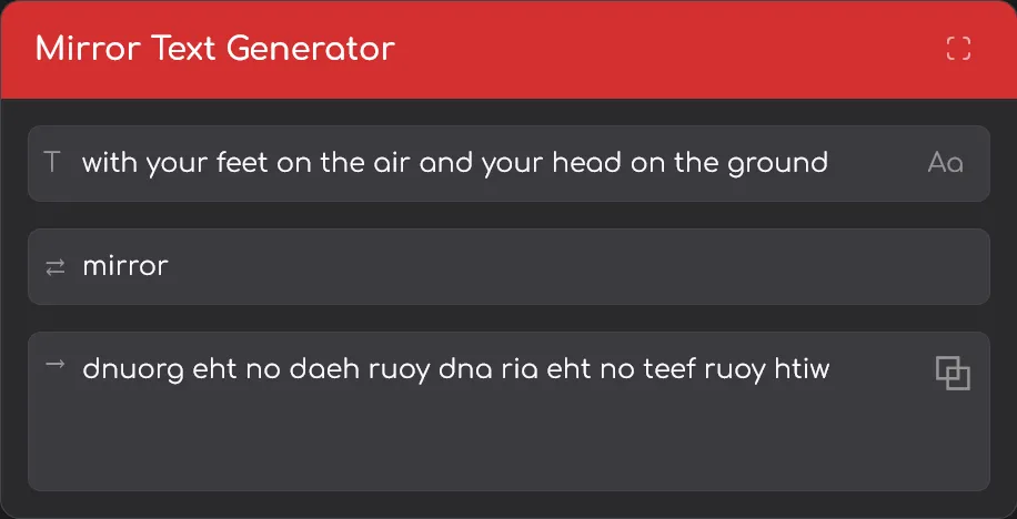 Mirror Text Generator