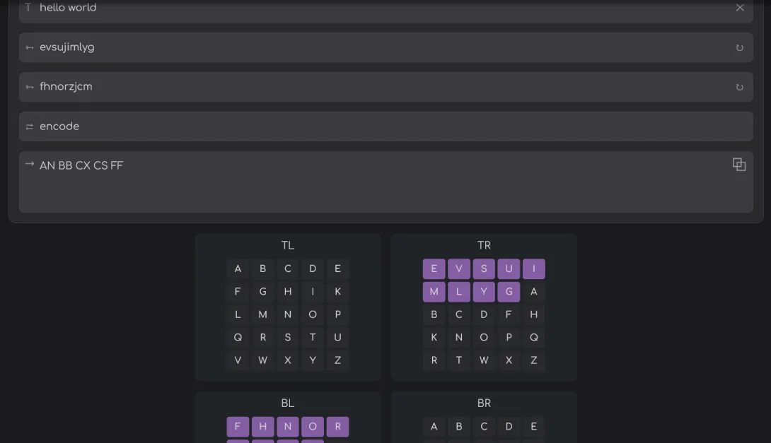 Four Square Cipher Update