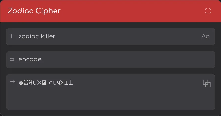 Zodiac Killer Cipher