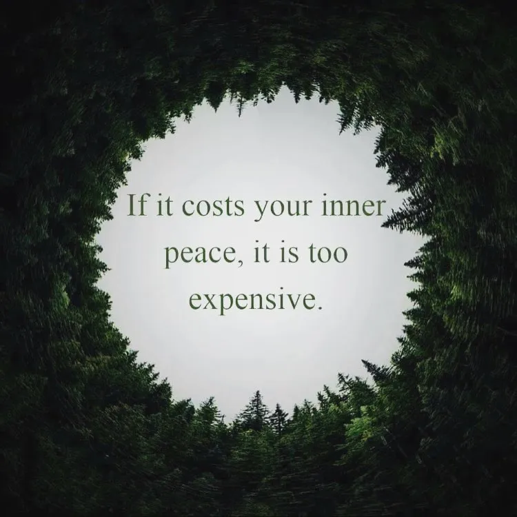 Costs Inner Peace Too Expensive